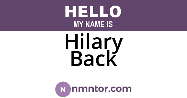 Hilary Back