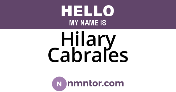 Hilary Cabrales