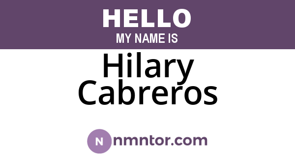 Hilary Cabreros