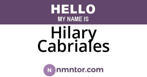 Hilary Cabriales