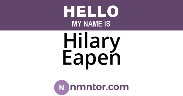 Hilary Eapen