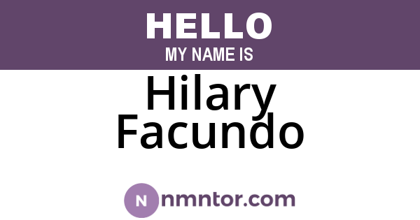 Hilary Facundo