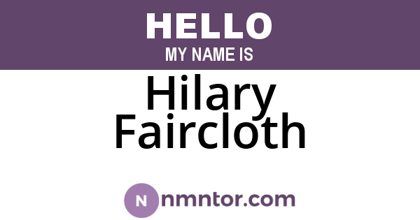 Hilary Faircloth