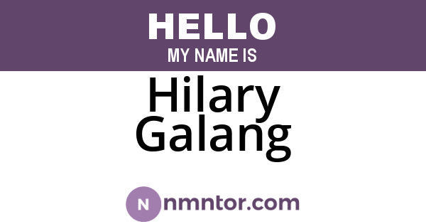 Hilary Galang