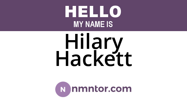 Hilary Hackett