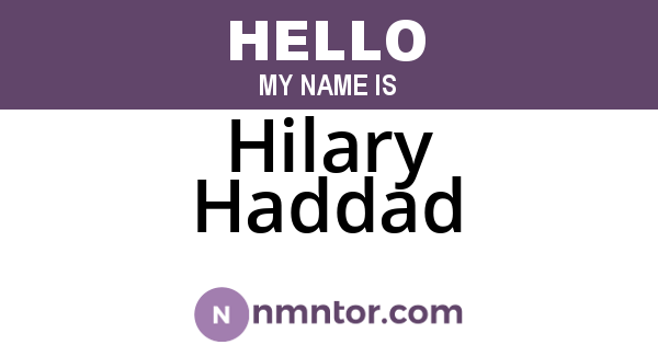 Hilary Haddad