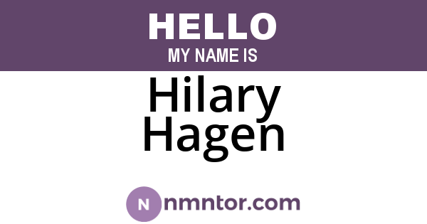 Hilary Hagen
