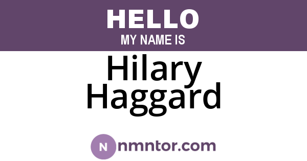 Hilary Haggard
