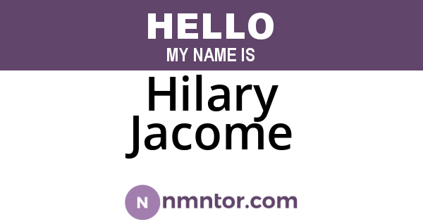 Hilary Jacome