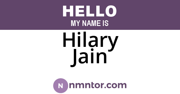 Hilary Jain