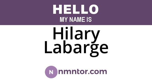 Hilary Labarge