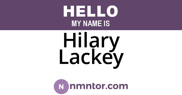 Hilary Lackey
