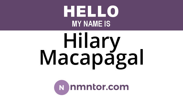 Hilary Macapagal