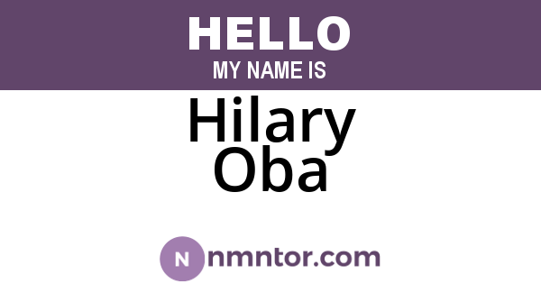 Hilary Oba