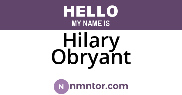 Hilary Obryant