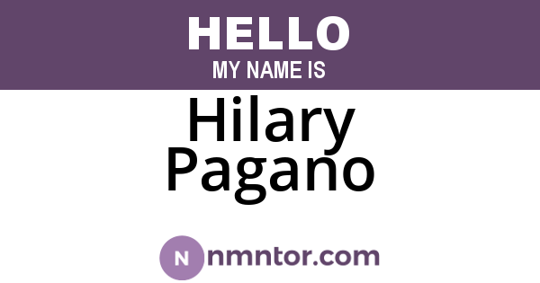 Hilary Pagano