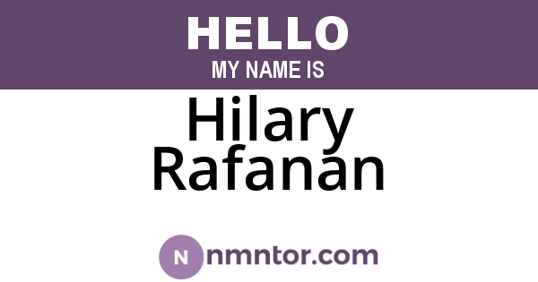 Hilary Rafanan