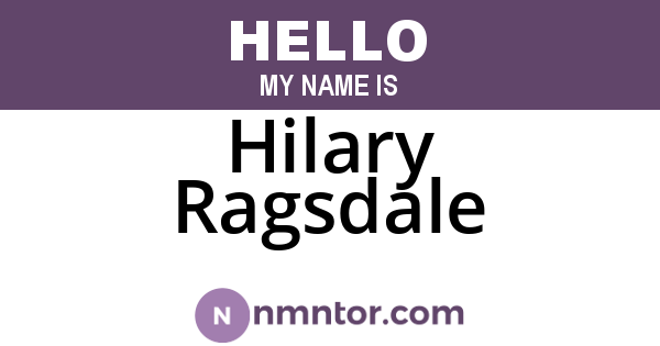Hilary Ragsdale