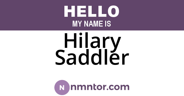 Hilary Saddler