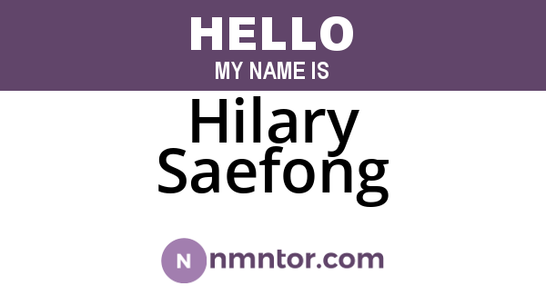 Hilary Saefong