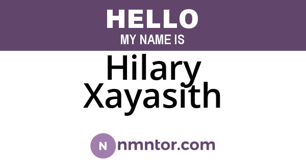 Hilary Xayasith