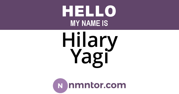 Hilary Yagi