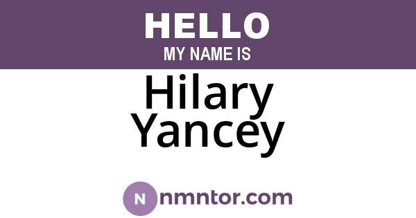 Hilary Yancey