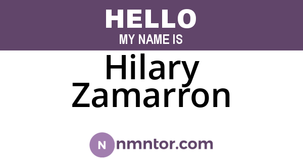 Hilary Zamarron