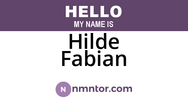 Hilde Fabian