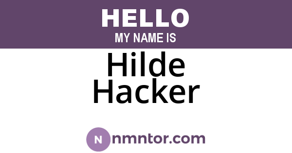 Hilde Hacker