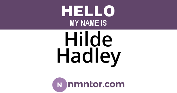 Hilde Hadley