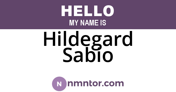 Hildegard Sabio