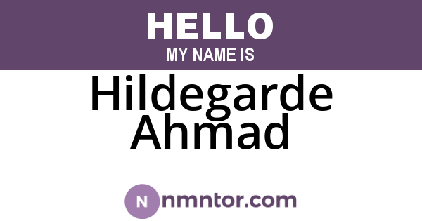 Hildegarde Ahmad