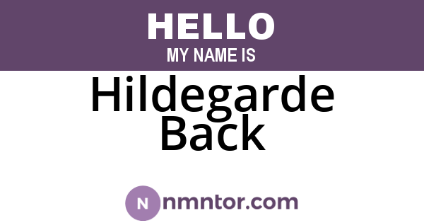 Hildegarde Back