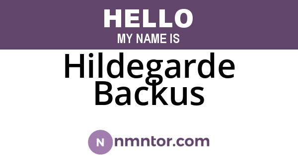 Hildegarde Backus