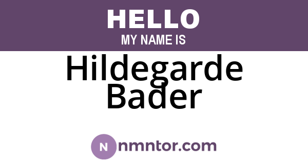 Hildegarde Bader