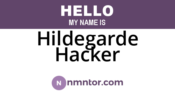 Hildegarde Hacker