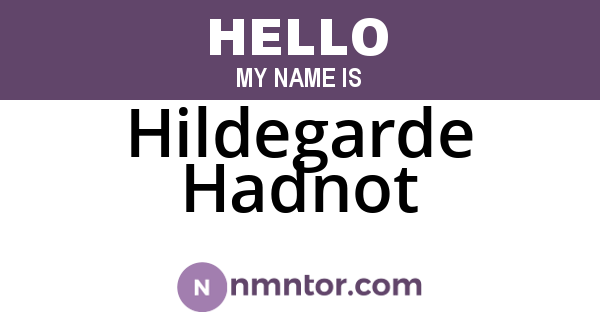 Hildegarde Hadnot