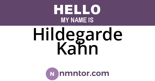 Hildegarde Kahn