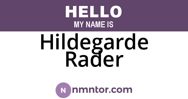 Hildegarde Rader