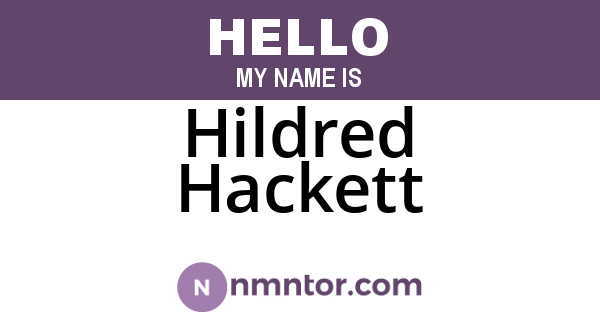 Hildred Hackett
