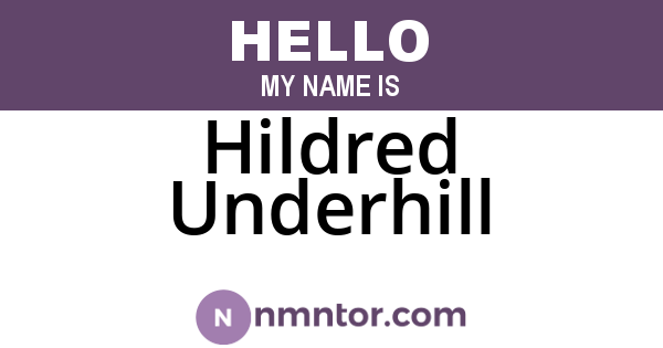 Hildred Underhill