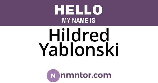 Hildred Yablonski