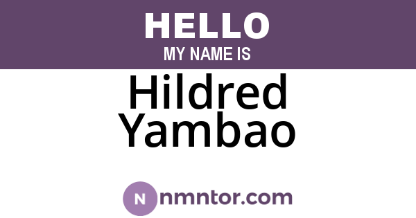 Hildred Yambao