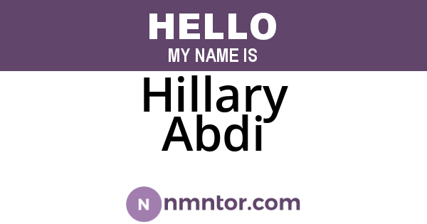Hillary Abdi