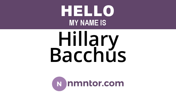 Hillary Bacchus