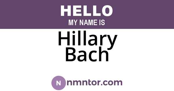 Hillary Bach