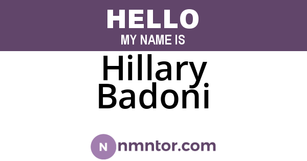Hillary Badoni