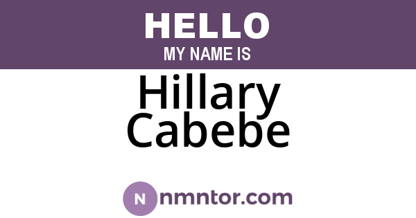 Hillary Cabebe