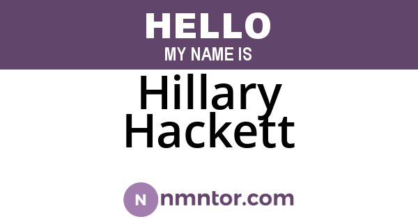 Hillary Hackett